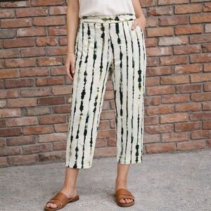 Trucco Spain Abstract Print Pants EU 38 US 6 Cotton Stretch Modern Chic